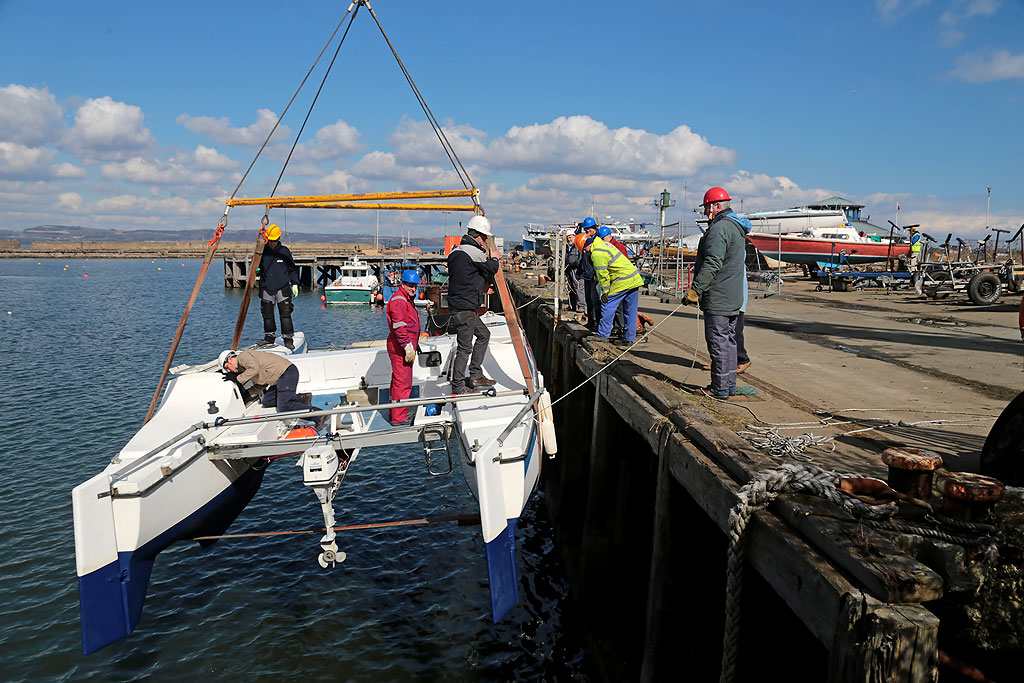 Photo taken at Granton Harbour on the day of the Forth Corinthian Yacht Club 'lift-in' - 6 April 2013