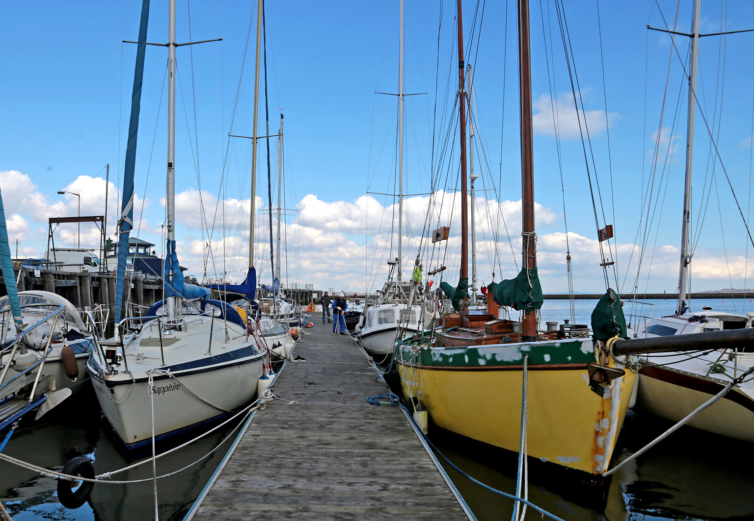 Photo taken at Granton Harbour on the day of the Forth Corinthian Yacht Club 'lift-in' - 6 April 2013