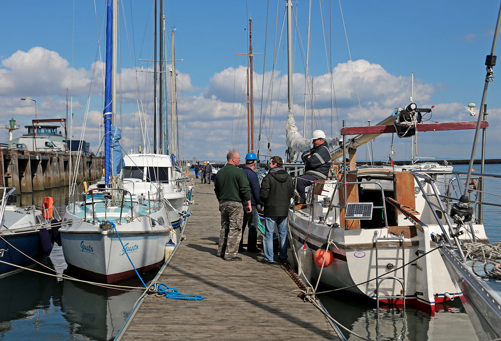 Photo taken at Granton Harbour on the day of the Forth Corinthian Yacht Club 'lift-in' - 6 April 2013