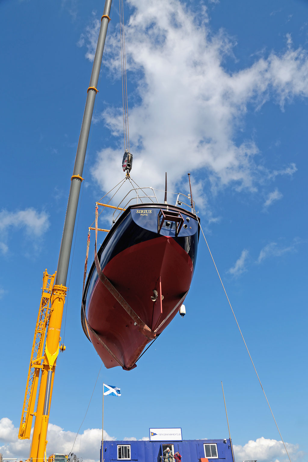 Photo taken at Granton Harbour on the day of the Forth Corinthian Yacht Club 'lift-in' - 6 April 2013