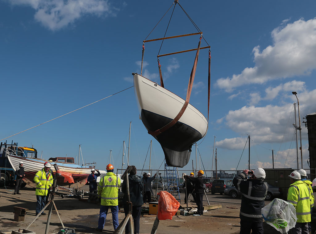 Photo taken at Granton Harbour on the day of the Forth Corinthian Yacht Club 'lift-in' - 6 April 2013