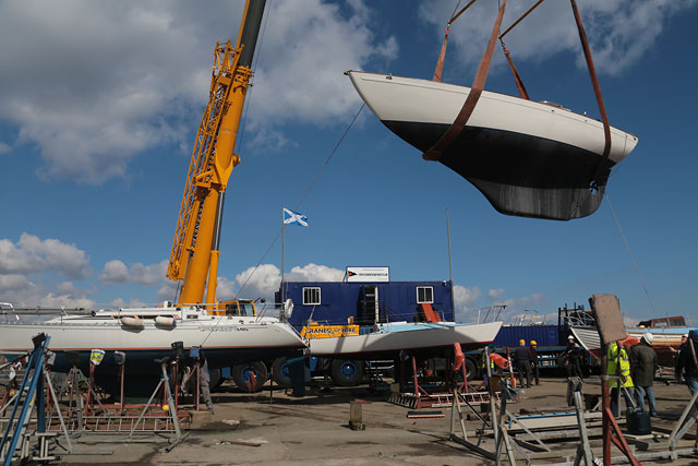 Photo taken at Granton Harbour on the day of the Forth Corinthian Yacht Club 'lift-in' - 6 April 2013