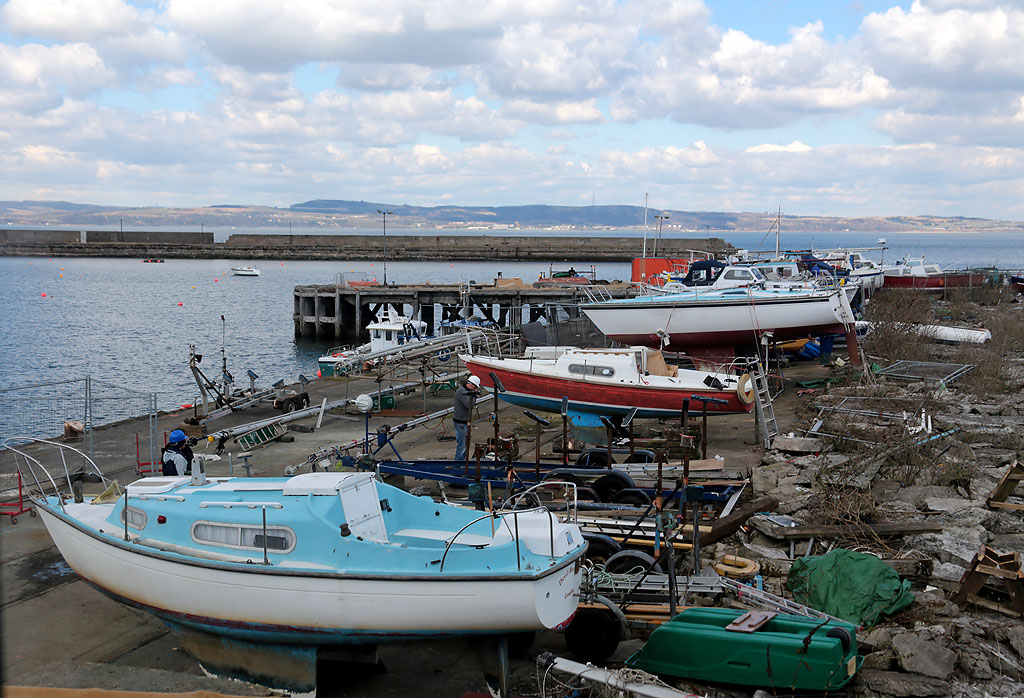 Photo taken at Granton Harbour on the day of the Forth Corinthian Yacht Club 'lift-in' - 6 April 2013