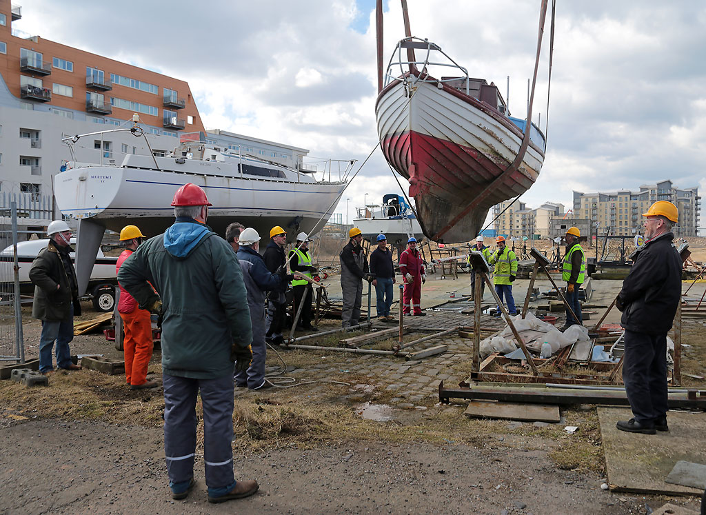 Photo taken at Granton Harbour on the day of the Forth Corinthian Yacht Club 'lift-in' - 6 April 2013