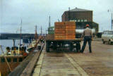 John Reid unloading a TL Devlin Trawler on Middle Pier at Granton Harbour