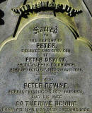 Zoom-in to the Lettering on Peter Devine's Headstone in Dalry Cemetery