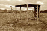 Shelter at Greendykes - Homes in the background being demolished - 2011