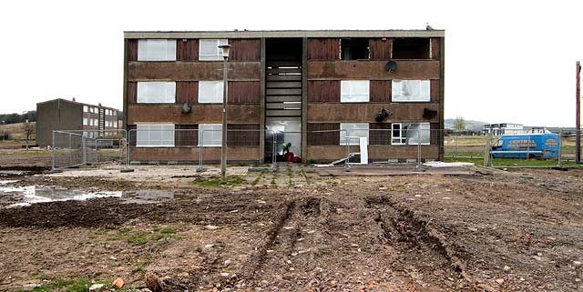 The corner of Grendykes Road and Greendykes Gardens  -  Homes being demolished - 2011