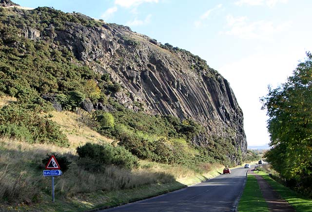 Samson's Ribs, Holyrood Park  -  On the road through the park, between Newington and Duddingston Loch  -  October 2010