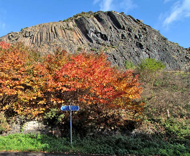 Samson's Ribs, Holyrood Park  -  On the road through the park, between Newington and Duddingston Loch  -  October 2010