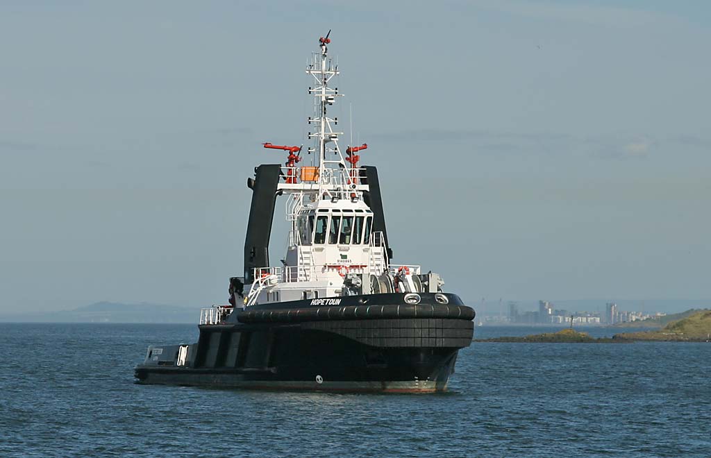 The tug, Hopetoun, at Hound Point, near Queensferry, in the Firth of Forth