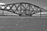 Forth Rail Bridge and the island of Inchgarvie - view from the Firth of Forth