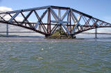 Forth Rail Bridge and the island of Inchgarvie - view from the Firth of Forth