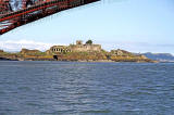 Forth Rail Bridge and the island of Inchgarvie - view from the Firth of Forth