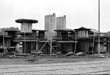 Leith Docks  - Yard of Cable Reels  -  Grampian House and Cairngorm House, Lindsay Rod, are in the background  -  mid-1970s