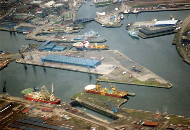 Photographs by Peter Stubbs  - Leith Docks  -  View from above  -  1989