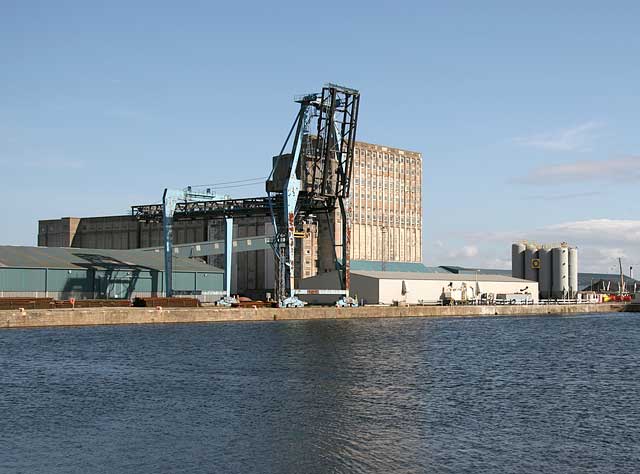 Leith Docks  -  Cranes at Albert Docks close to Cascades restaurant and casino, near the Constitution Street entrance to the docks.