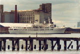 Leith Docks  -  1989  -   The cruise ship Illiria in front of Caledonia Mills