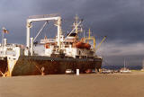 Leith Docks  -  Feb 1994  -  Loading 2nd hand Lada cars at Leith