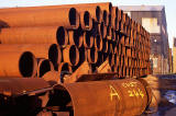 Leith Docks  -  Pipes waiting to be coated