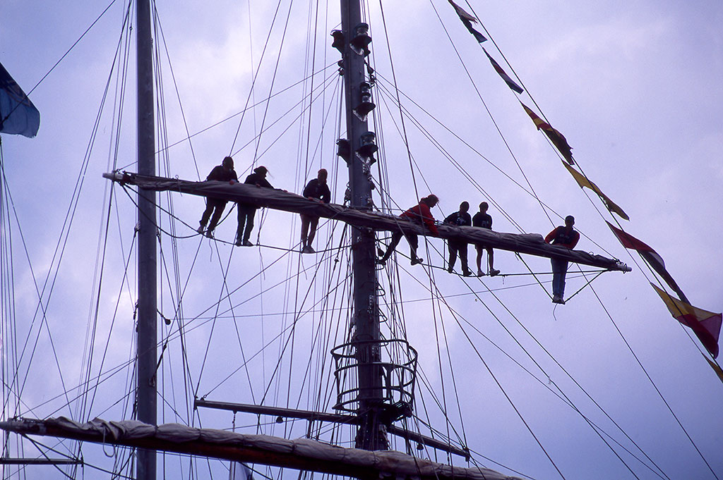 Leith Docks  -  Tall Ship Masts + Sailors