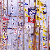 Leith Docks  -  Tall Ship Flags, zoom-in