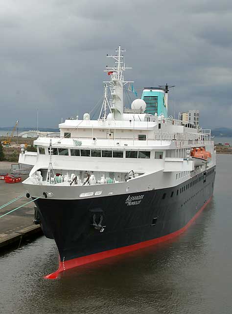 The cruise liner, Alexander von Humboldt at Leith Western Harbour