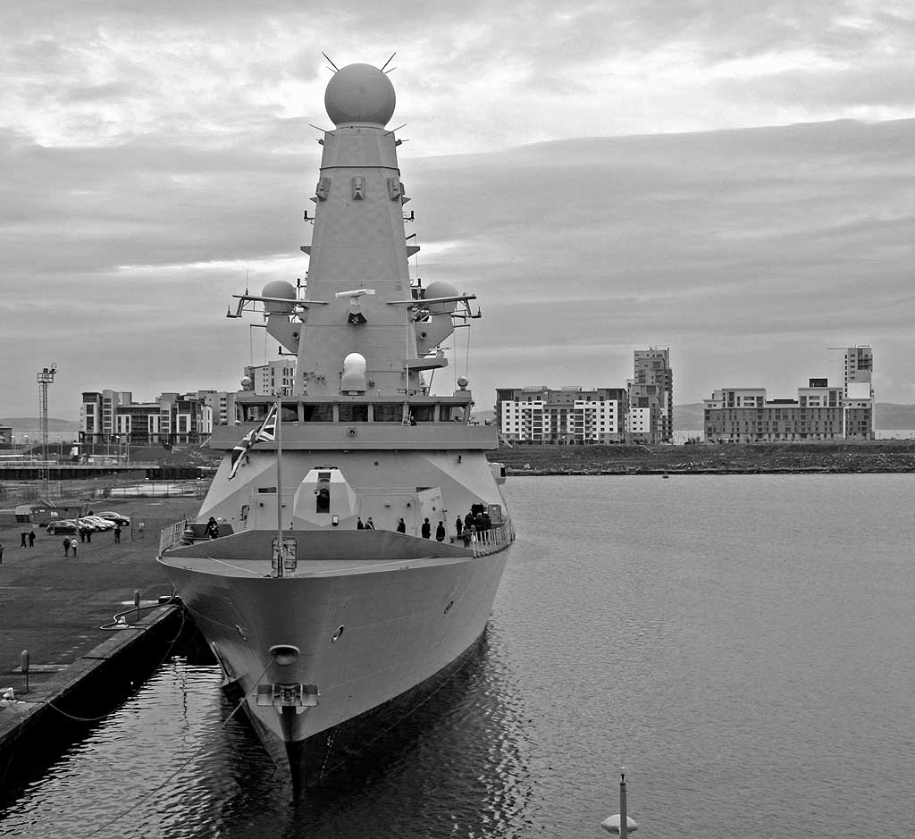 D32, HMS Daring, Type 45 Destroyer at Leith Western Harbour  -  November 21, 2009