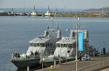 Royal Navy Archer Class Patrol & Training Vessels moored beside Britannia at Leith Western Harbour