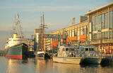 Royal Navy Archer Class Patrol & Training V essels moored beside Britannia at Leith Western Harbour