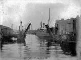 Lower Drawbridge over the Water of Leith at The Shore, Leith  -  Removed 1910