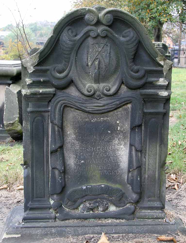 Gravestone in North Leith Graveyard  -  John Broun, died 1744