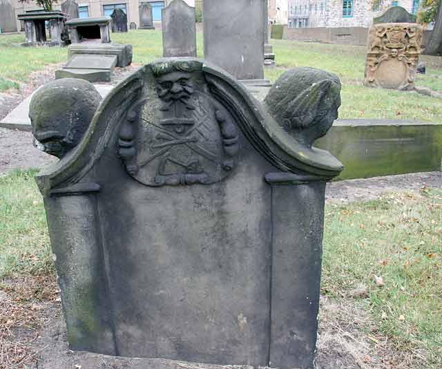 The back of a gravestone in North Leith Graveyard  -  James Home, died 1758