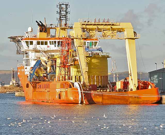 A ship, possibly Normand Pioneer, in Prince of Wales Dock, Leith  -  November 2005