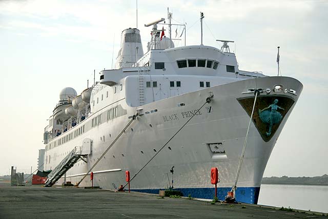 The cruise liner, Black Prince, at Leith Western Harbour