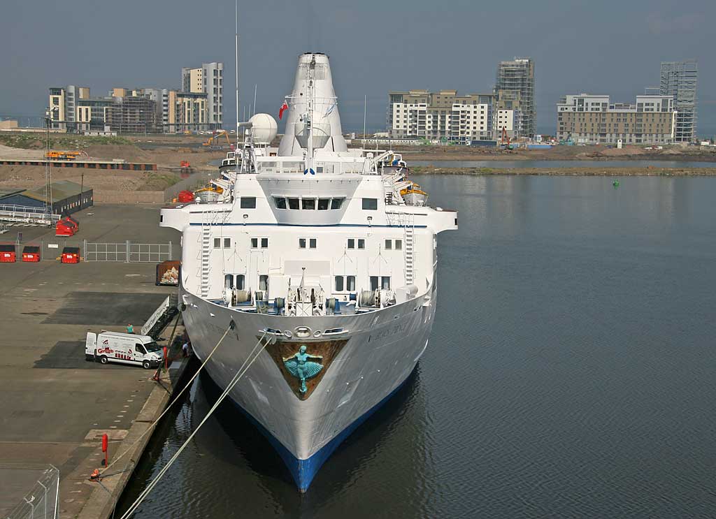 The cruise liner, Black Prince, at Leith Western Harbour