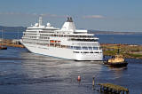 Cruise ship 'Silver Whisper' departing Leith Harbour on the afternoon on 25 May 2013