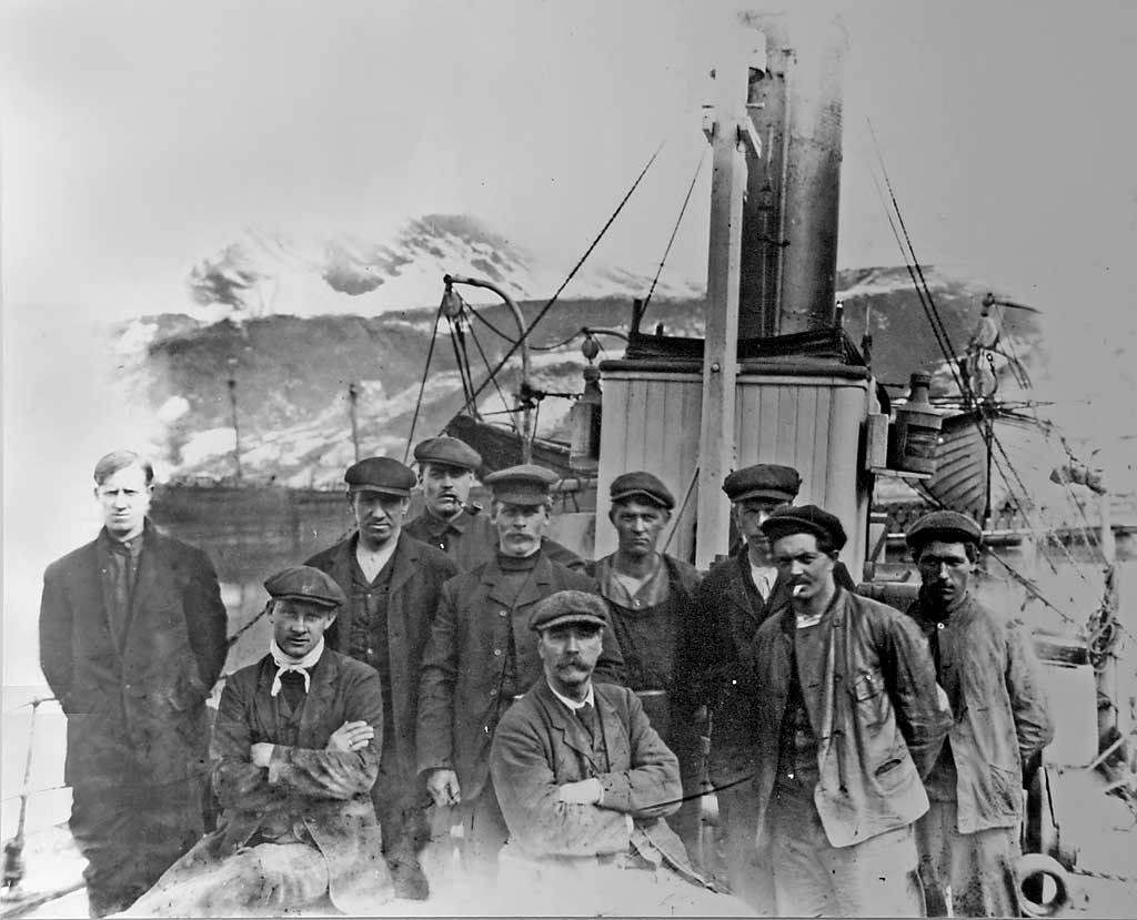 Leith whalers, working for Salvesen in the South Atlantic, around 1910