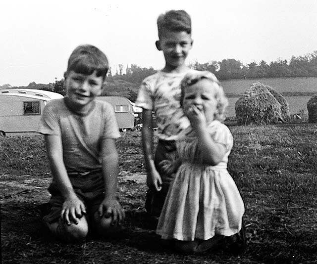 Little France Caravan Site  -  David Bain and Susan Bain on their Father's Motorbike