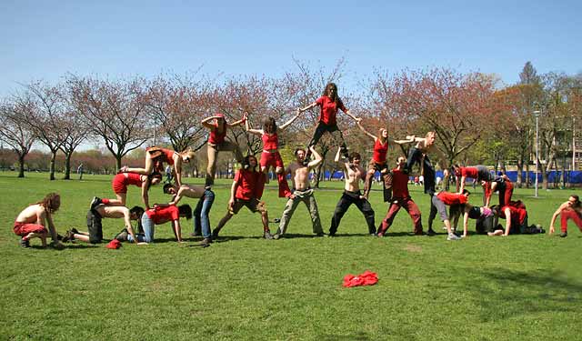 At the Meadows  -  Preparing for the Beltane Festival on Calton Hill the following evening