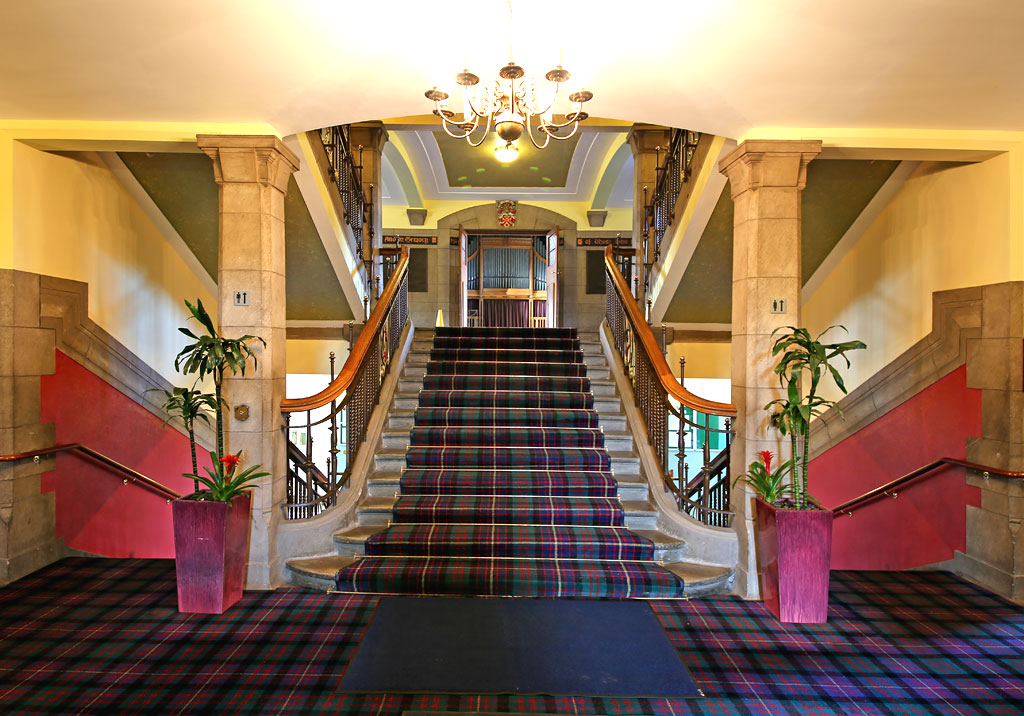 Merchiston Castle School  -  Entrance Staircase leading to the Hall