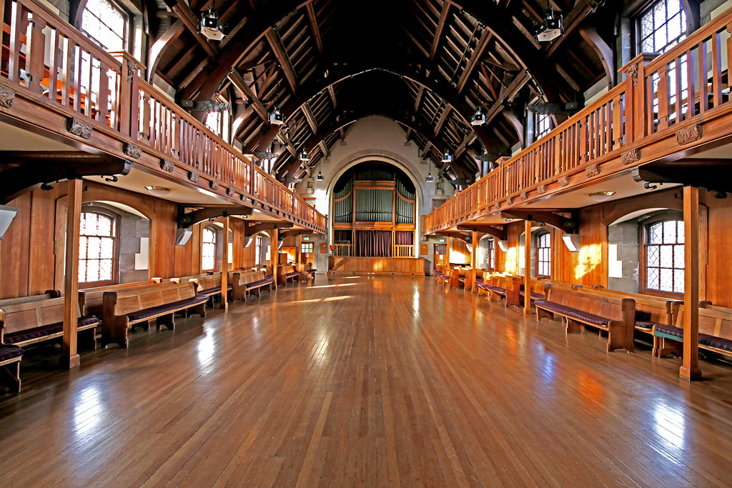 Merchiston Castle School  -  Hall and Organ  -  View from entrance to the Hall