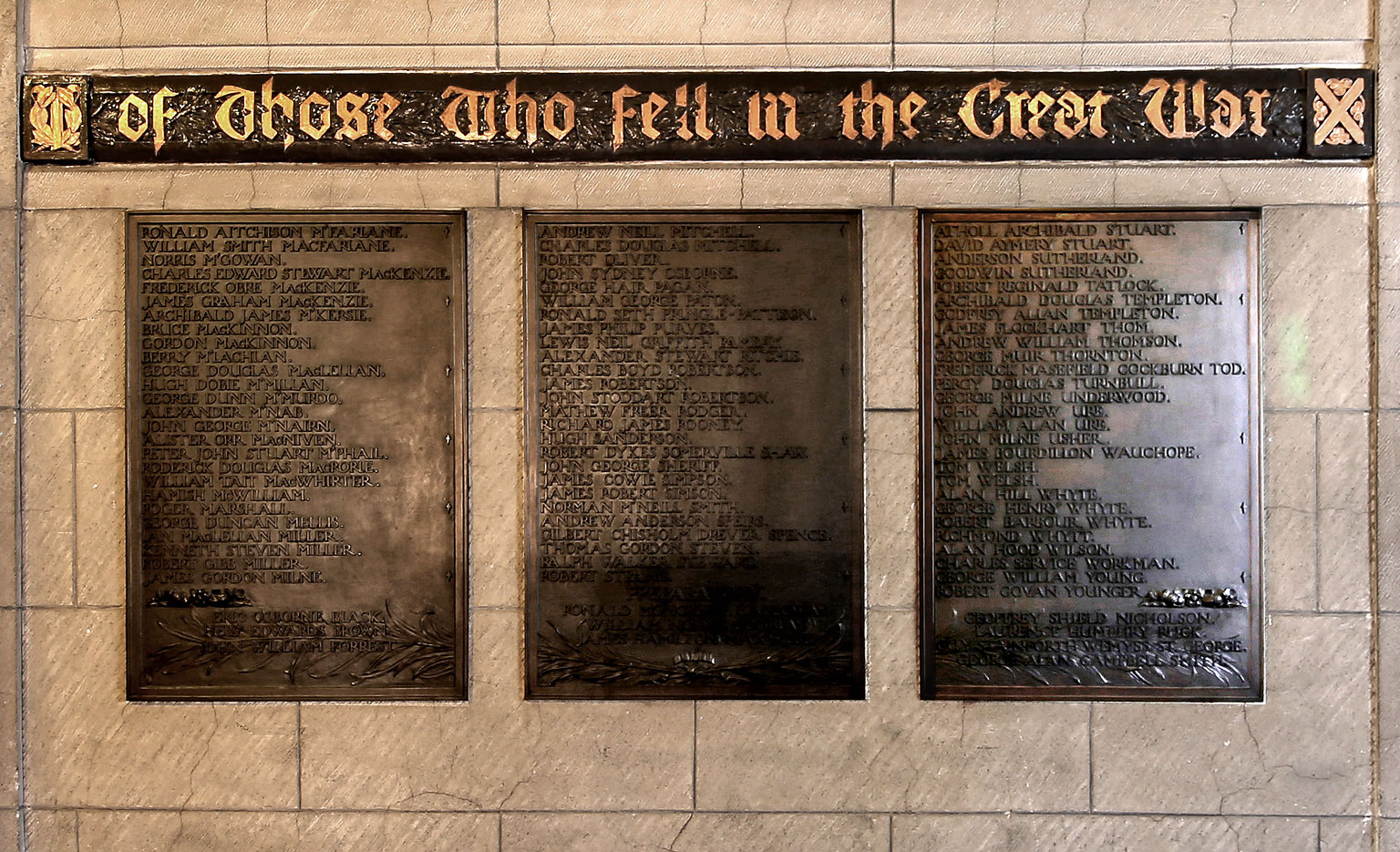 Merchiston Castle School  -  War Memorial, Part 2  -  On the wall to the right of the entrance to the Hall