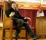 Ian Rankin being interviewed by Vanessa Robertson at Merchiston Castle School, Colinton  -  February 2013