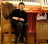 Ian Rankin being interviewed by Vanessa Robertson at Merchiston Castle School, Colinton  -  February 2013