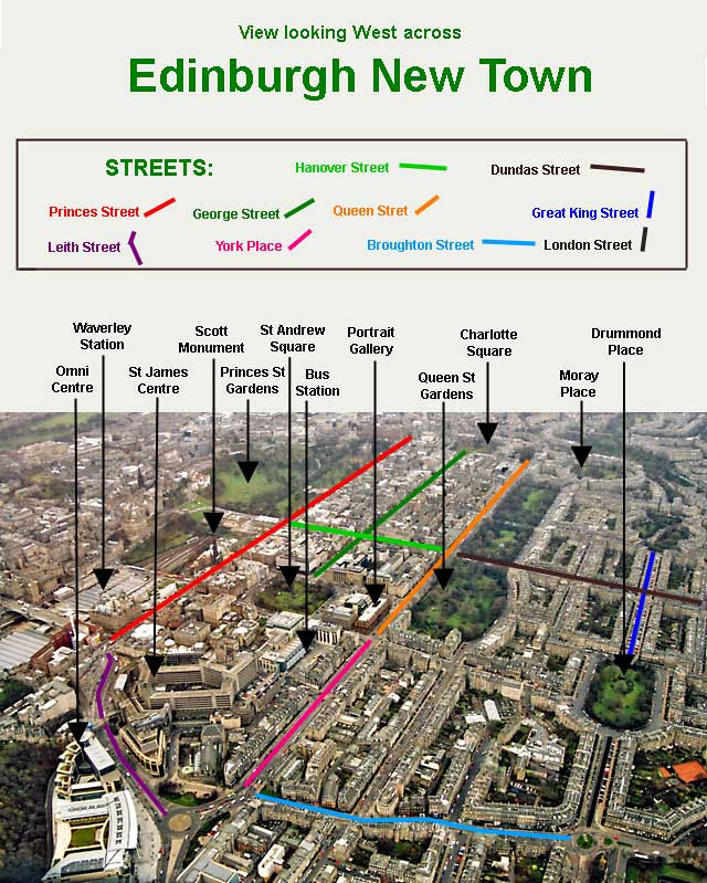 Aerial Photograph  -  Looking to the West across Edinburgh New Town  -  6 December 2003