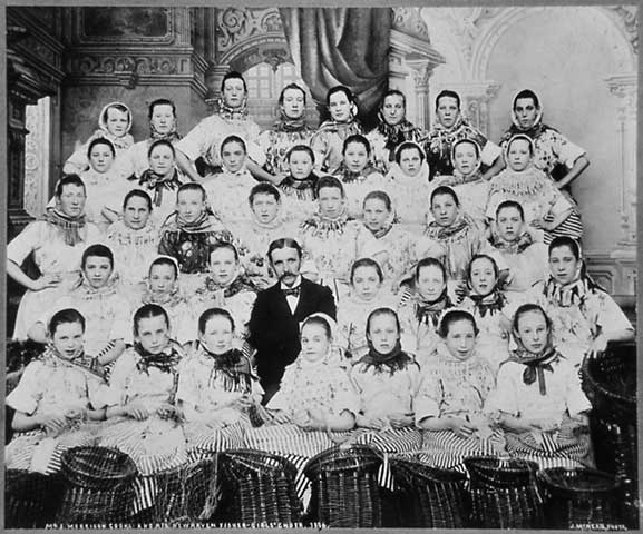 Newhaven  Fishergirls' Choir and Mr John Cooke  -  Photo by John McKean, Leith  -  1896.