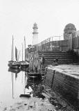 Newhaven Harbour and Lighthouse  -  Fishermen and Children