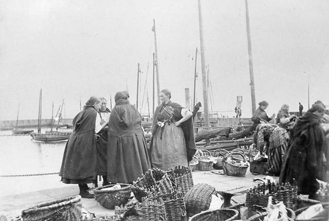 Newhaven Harbour and Market  -  Fishwives Chatting