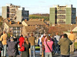 Oxgangs  -  The day of the demolition of high-rise flats, Allermuir Court and Caerketton Court